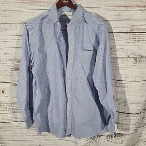 Roundtree Yorke Fitted Pinstriped Button Down - 17.5 - 35